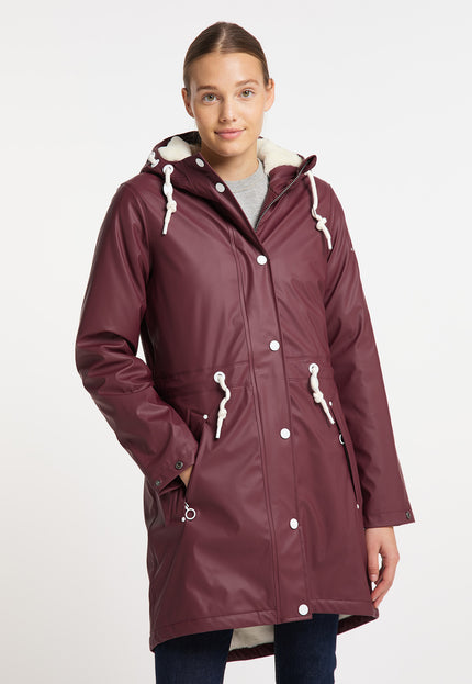 Dreimaster Maritim Women's Raincoat With Faux Fur Lining