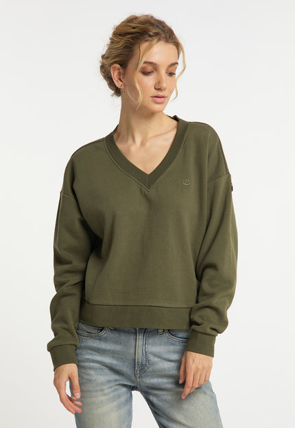 Dreimaster Vintage Damen-Sweatshirt mit V-Ausschnitt