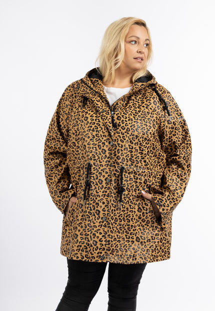 Schmuddelwedda Women's Plus Size Raincoat With Leopard Print