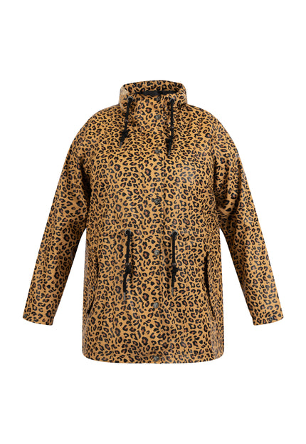 Schmuddelwedda Women's Plus Size Raincoat With Leopard Print