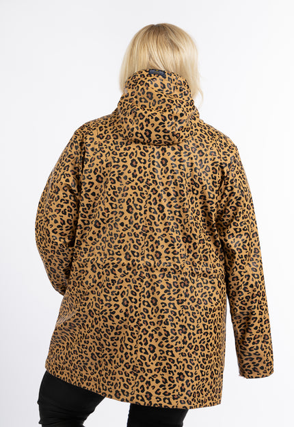 Schmuddelwedda Women's Plus Size Raincoat With Leopard Print