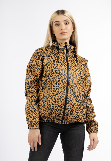 Schmuddelwedda Damen Regenjacke mit Leopardenmuster