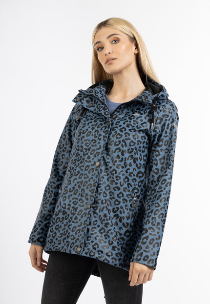 Schmuddelwedda Damen Regenjacke mit Leopardenmuster