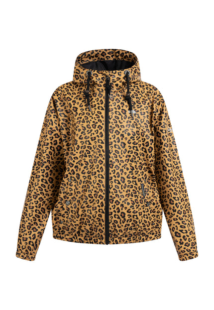 Schmuddelwedda Damen Regenjacke mit Leopardenmuster