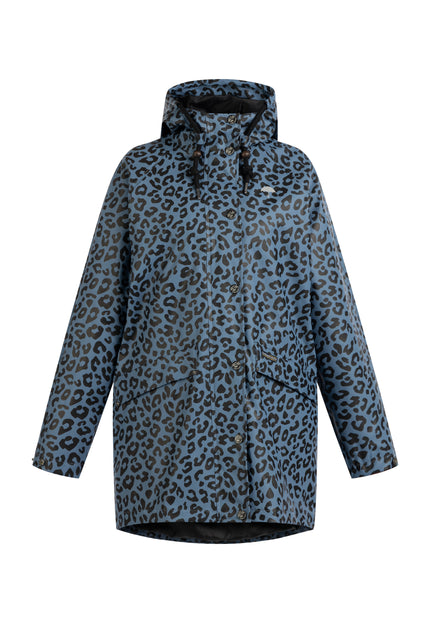 Schmuddelwedda Women's Oversize Rain Jacket With Leopard Print