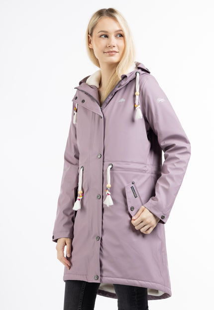 Schmuddelwedda Women's Raincoat With Faux Fur Lining