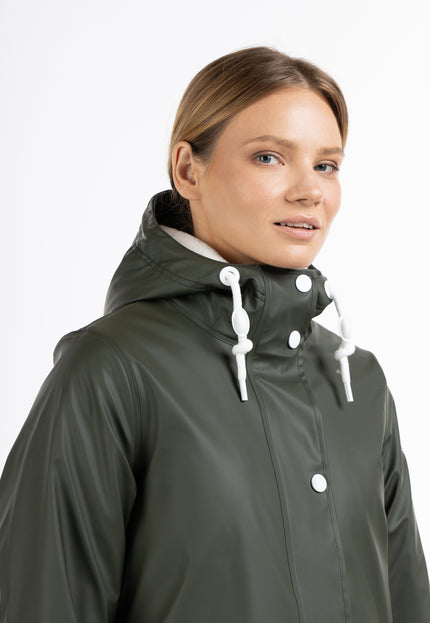 Dreimaster Maritim Women's Rain Jacket With Faux Fur Lining