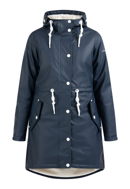 Dreimaster Maritim Women's Raincoat With Drymaster Faux Fur Lining