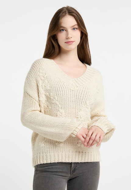 Dreimaster Vintage Damen Grobstrickpullover