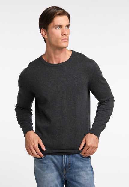 Dreimaster klassik Men's Basic Fine Knit Sweater