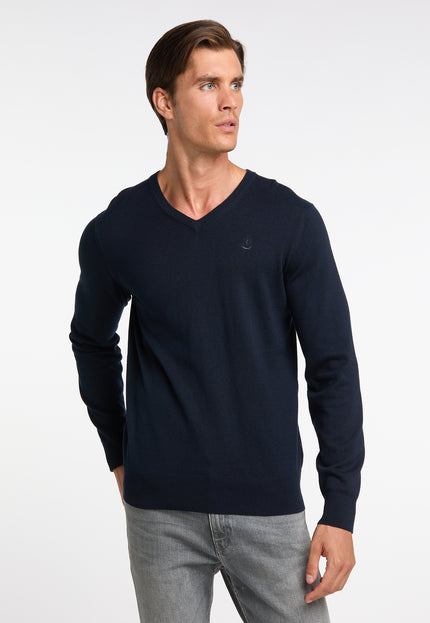 Dreimaster klassik Men's Basic Fine Knit Sweater