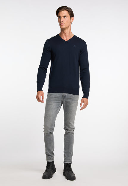 Dreimaster klassik Men's Basic Fine Knit Sweater