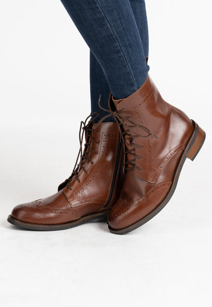 Dreimaster Vintage Damen-Schnürstiefeletten