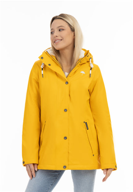 Schmuddelwedda Damen Regenjacke mit Kunstfellfutter