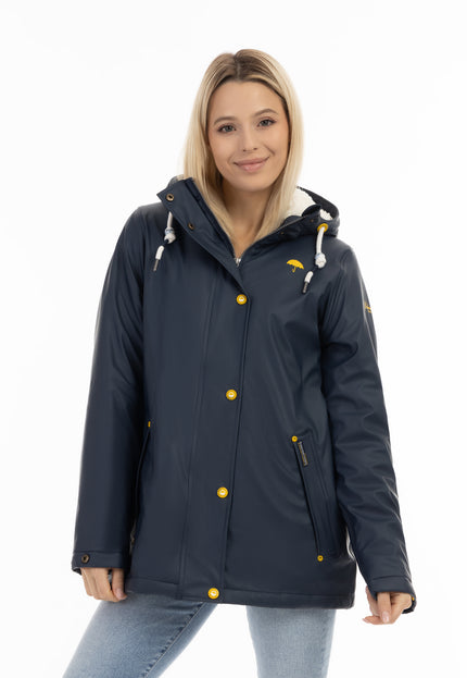 Schmuddelwedda Damen Regenjacke mit Kunstfellfutter