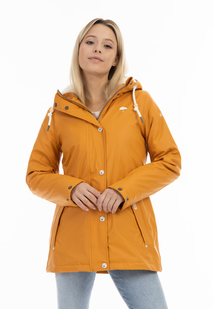 Schmuddelwedda Damen Regenjacke mit Kunstfellfutter