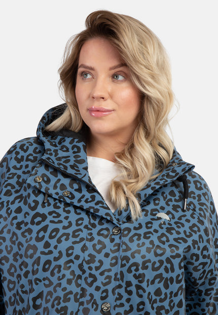 Schmuddelwedda Women's Plus Size Raincoat With Leopard Print