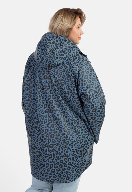 Schmuddelwedda Women's Plus Size Raincoat With Leopard Print