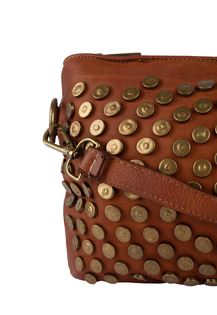 Dreimaster Vintage Women's Leather Bag With Rivets