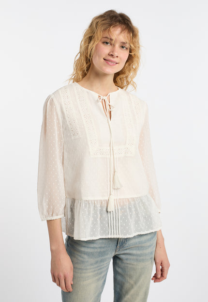 DreiMaster Vintage Women's Blouse Shirt With Lace