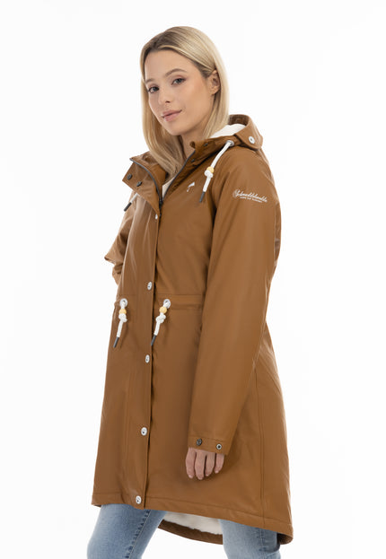 Schmuddelwedda Damen Regenjacke mit Kunstfellfutter