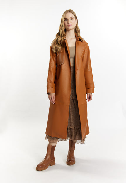 DreiMaster Vintage Women's Leather Trench Coat