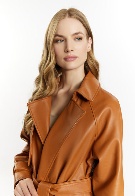 DreiMaster Vintage Women's Leather Trench Coat