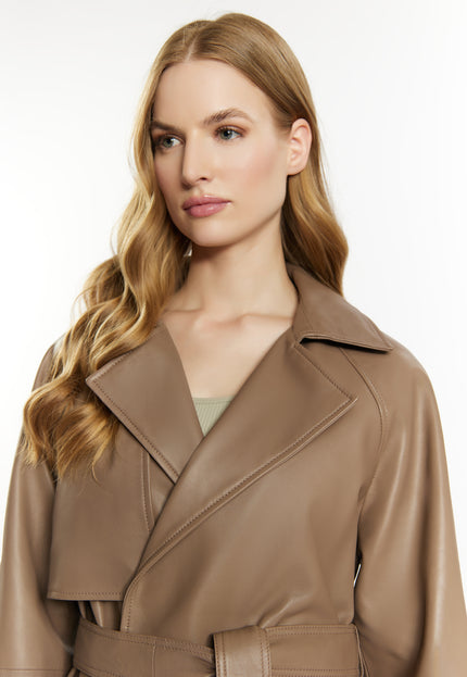 DreiMaster Vintage Women's Leather Trench Coat