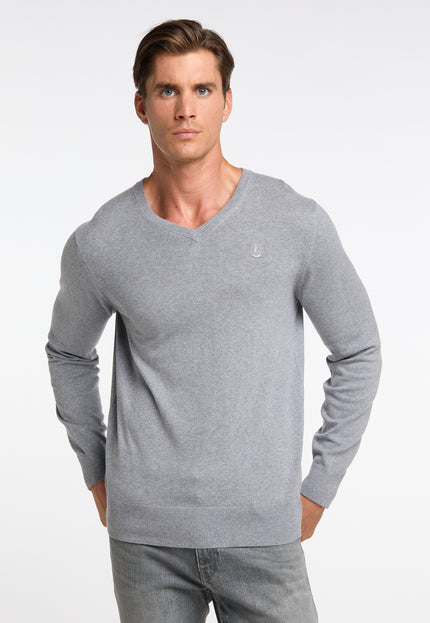 Dreimaster klassik Men's Basic Fine Knit Sweater