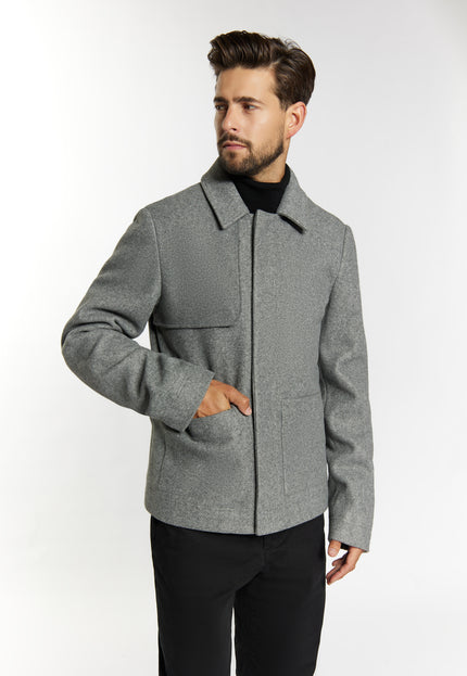 Dreimaster Klassik Herren-Übergangsjacke im Woll-Look