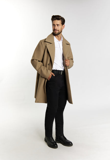 DreiMaster Klassik Men's Transitional Coat In A Wool Look