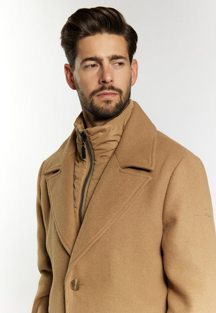 Dreimaster Klassik Men's Transitional Coat Made Of Wool Blend