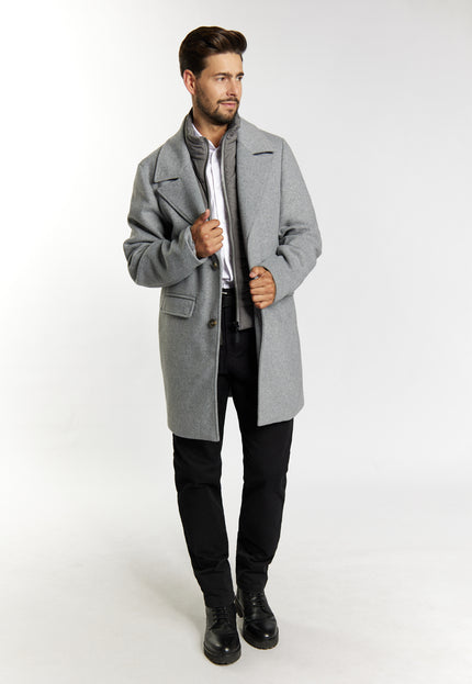 Dreimaster Klassik Men's Transitional Coat Made Of Wool Blend