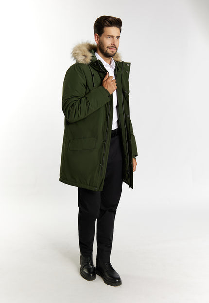 DreiMaster Klassik Herren Winterjacke mit Kunstfell