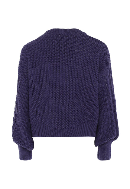 Dreimaster Vintage Damen Zopfstrickpullover