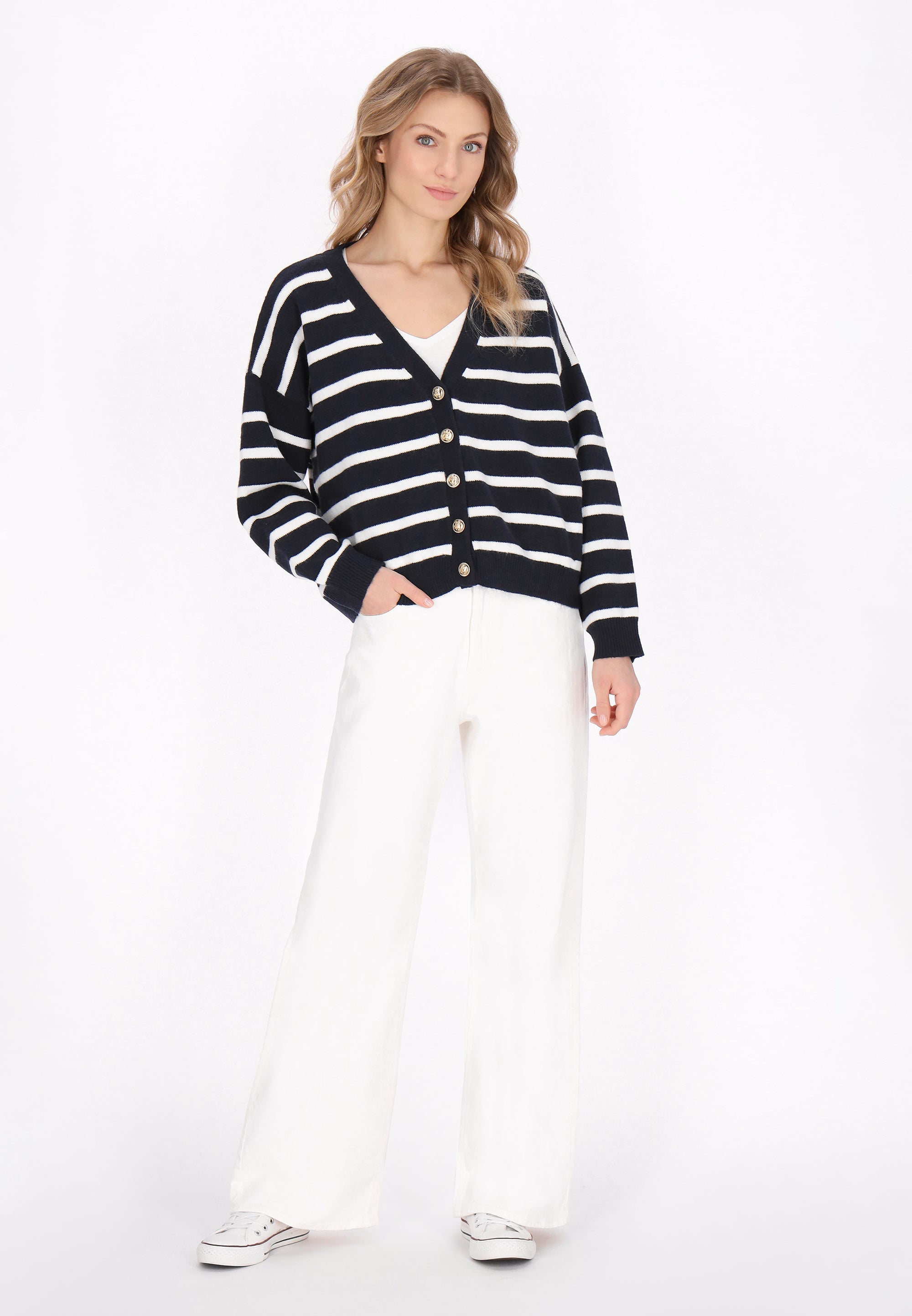 Marineblau Off-White Streifen